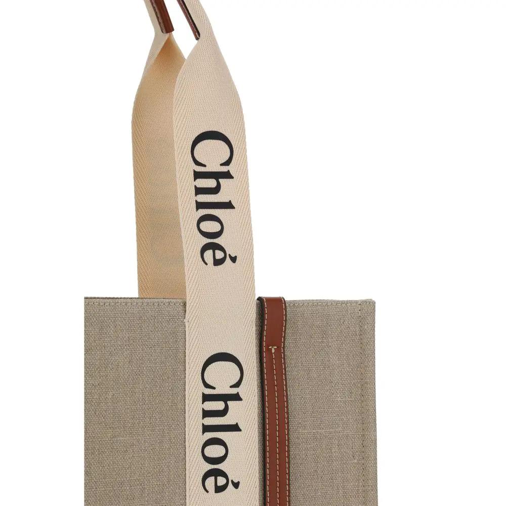 Sac à main Chloé en lin beige