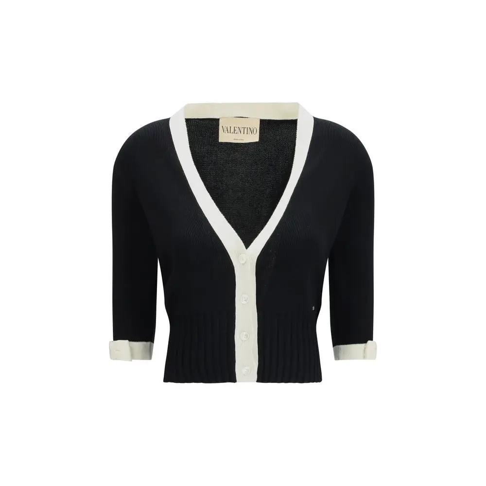 Cardigan en coton noir Valentino
