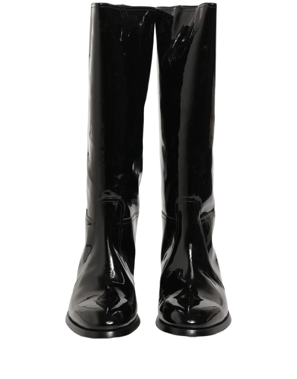 Bottes à talons hauts en cuir noir Dolce & Gabbana