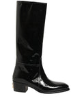 Bottes à talons hauts en cuir noir Dolce & Gabbana