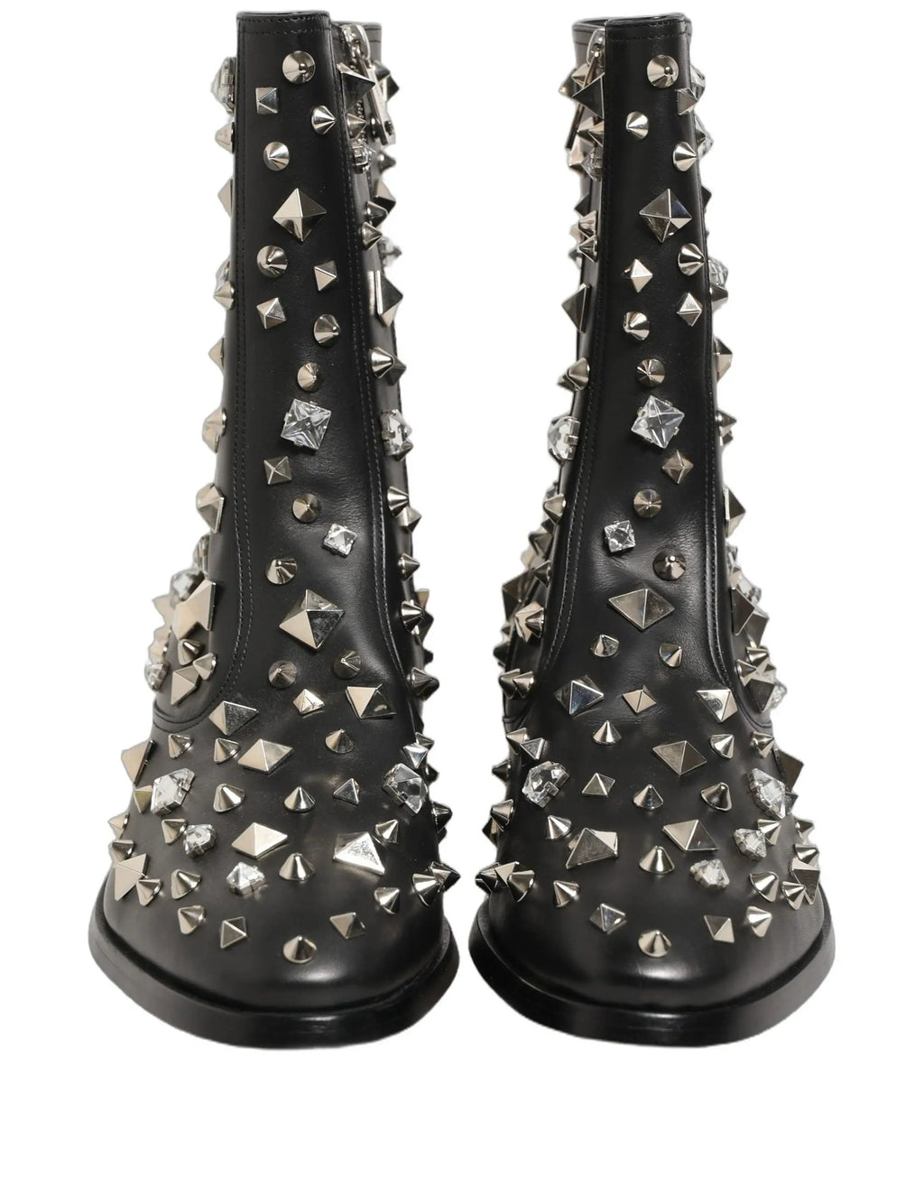 Bottes courtes Dolce & Gabbana noires ornées de cristaux