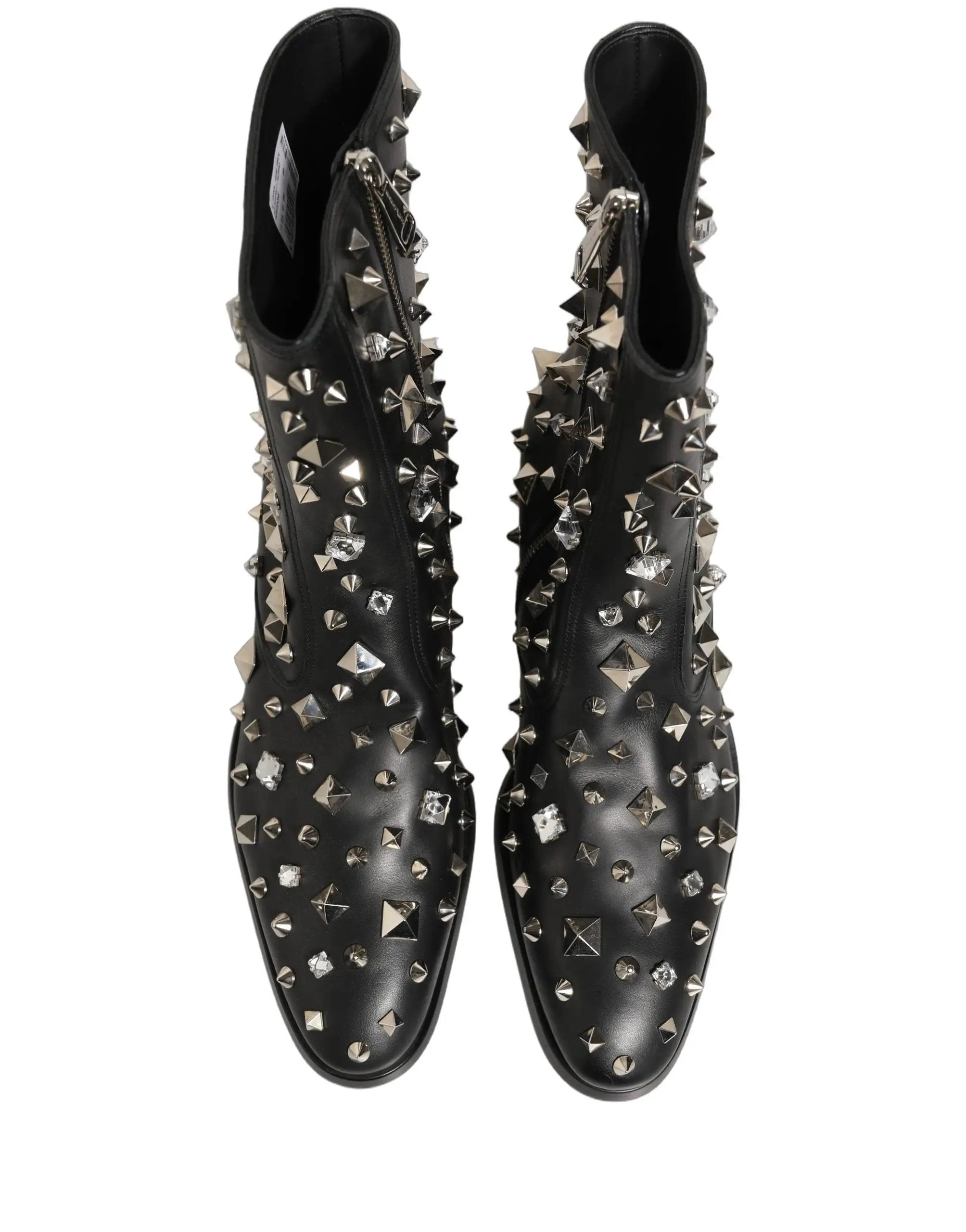 Bottes courtes Dolce & Gabbana noires ornées de cristaux