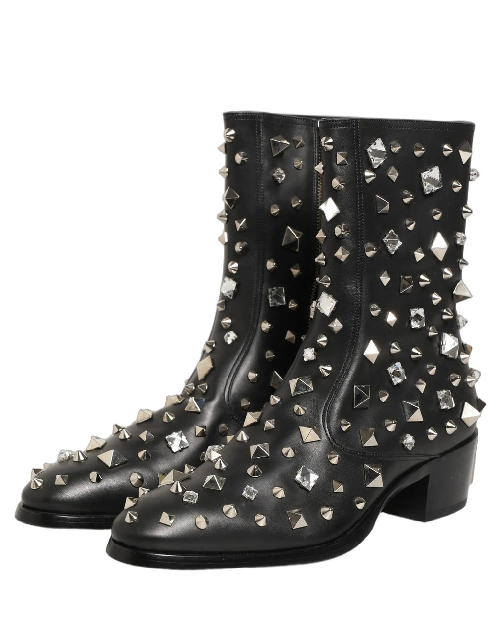 Bottes courtes Dolce & Gabbana noires ornées de cristaux