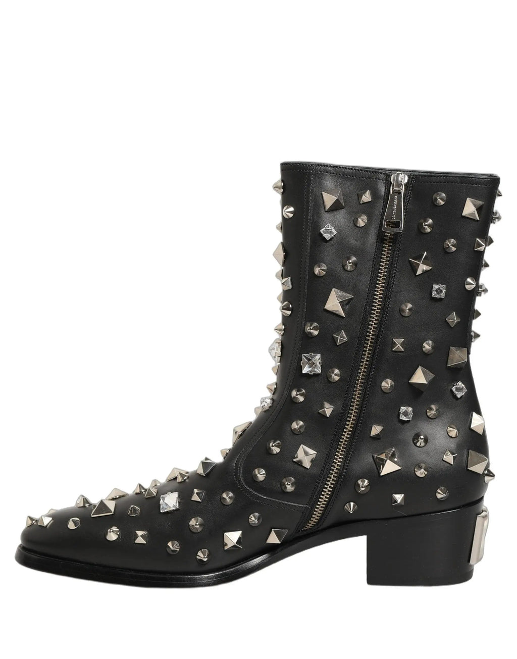 Bottes courtes Dolce & Gabbana noires ornées de cristaux