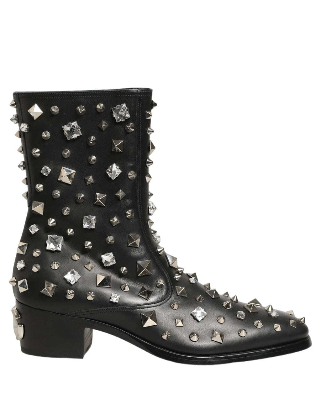 Bottes courtes Dolce & Gabbana noires ornées de cristaux