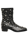 Bottes courtes Dolce & Gabbana noires ornées de cristaux