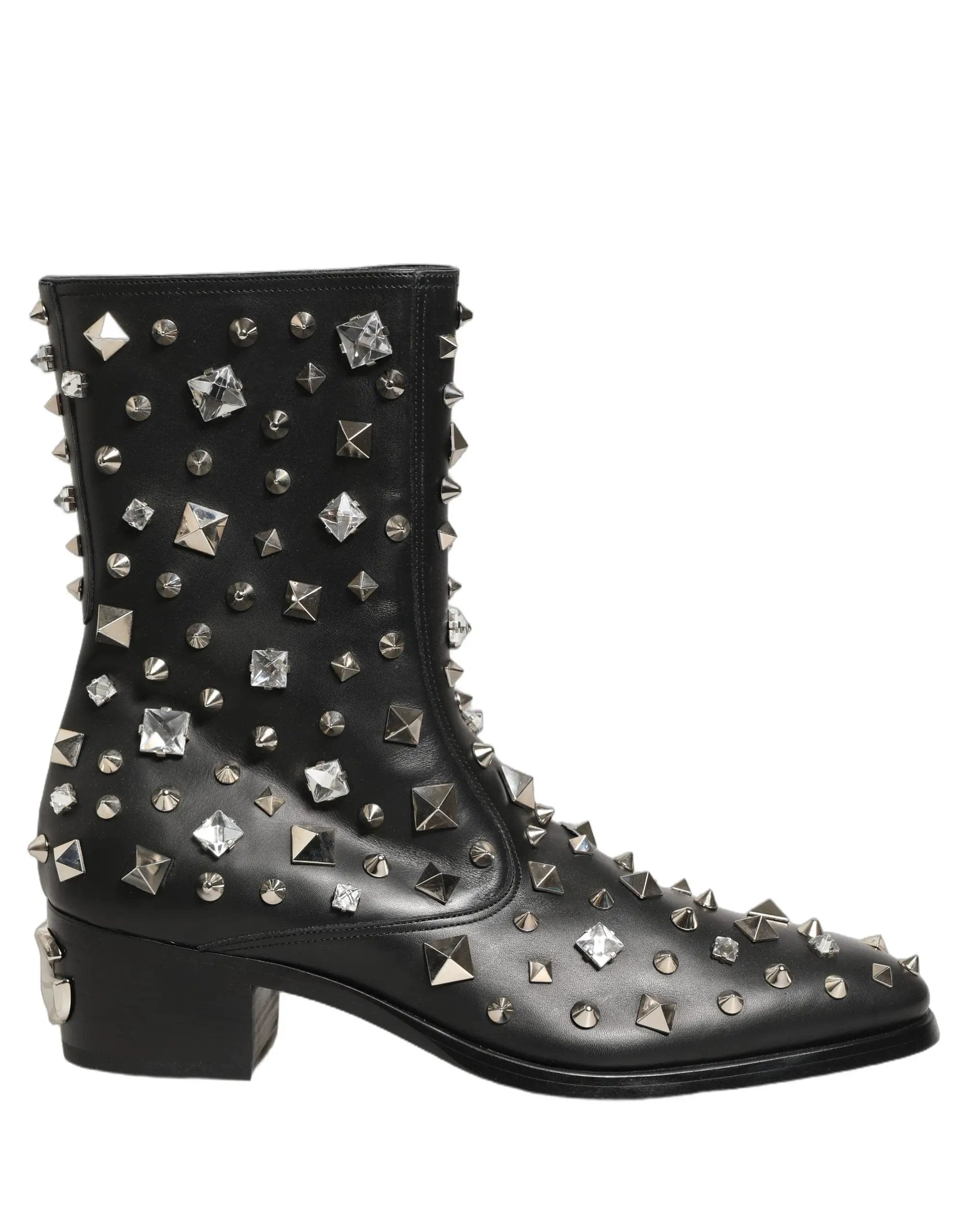 Bottes courtes Dolce & Gabbana noires ornées de cristaux