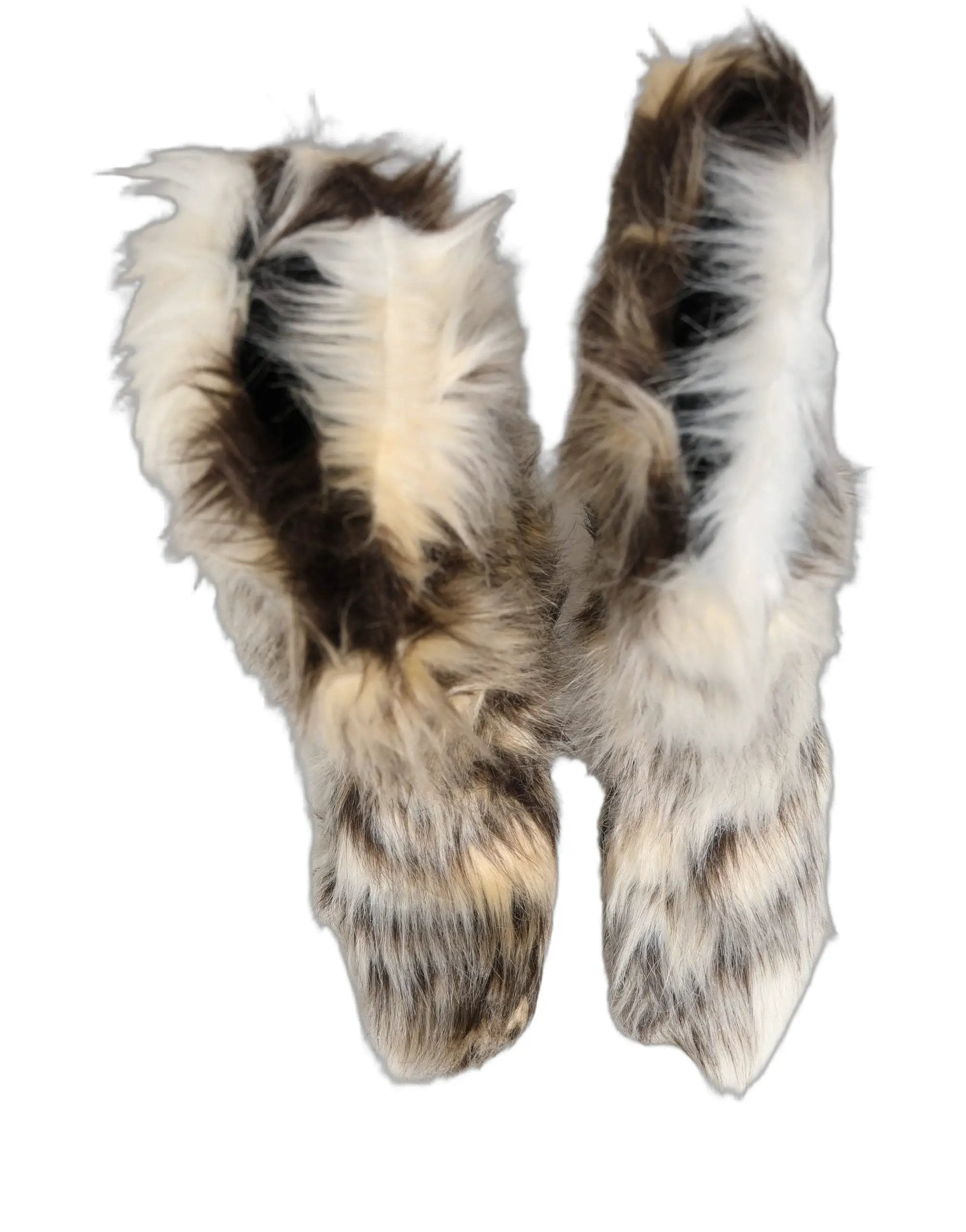 Dolce & Gabbana Multicolor Knee High Faux Fur Boots Shoes