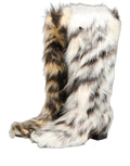 Bottes montantes en fausse fourrure multicolore Dolce & Gabbana