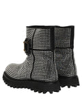 Chaussures Bottines Courtes Dolce & Gabbana Noires Ornées de Cristaux