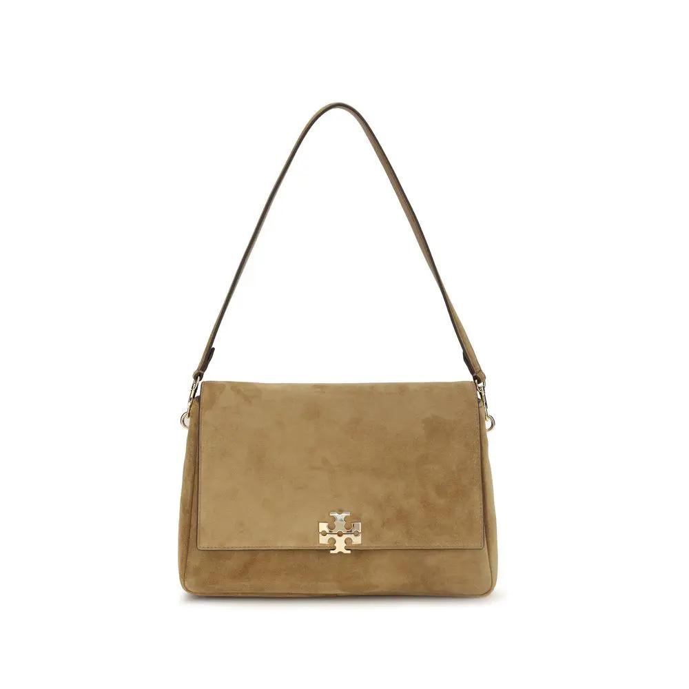 Sac bandoulière Bos Taurus en cuir de veau beige Tory Burch