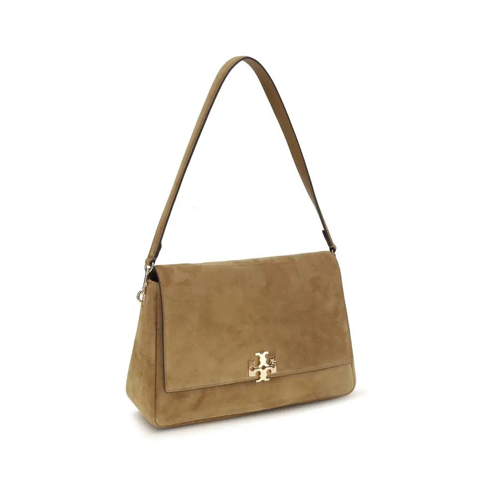 Sac bandoulière Bos Taurus en cuir de veau beige Tory Burch