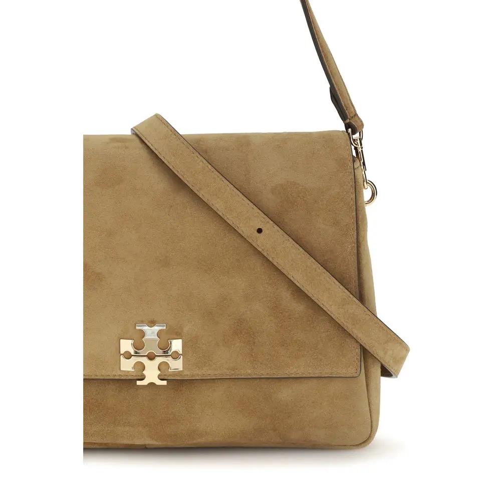 Sac bandoulière Bos Taurus en cuir de veau beige Tory Burch