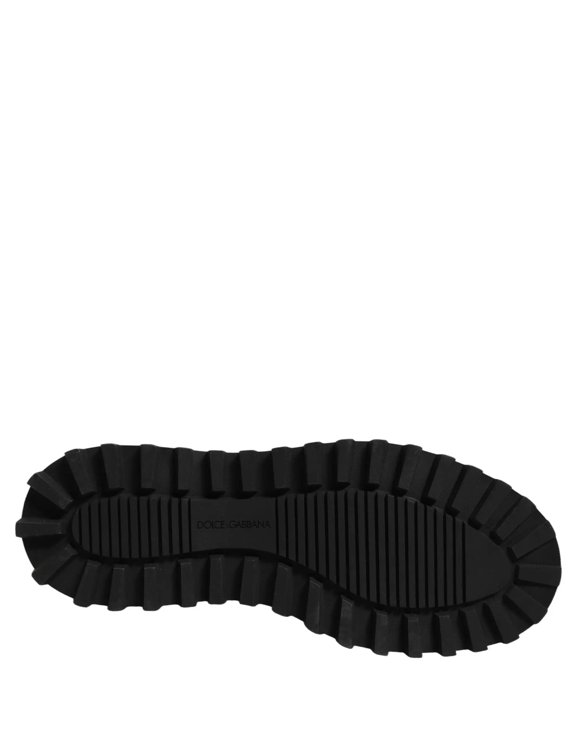 Chaussures Bottines Courtes Dolce & Gabbana Noires Ornées de Cristaux