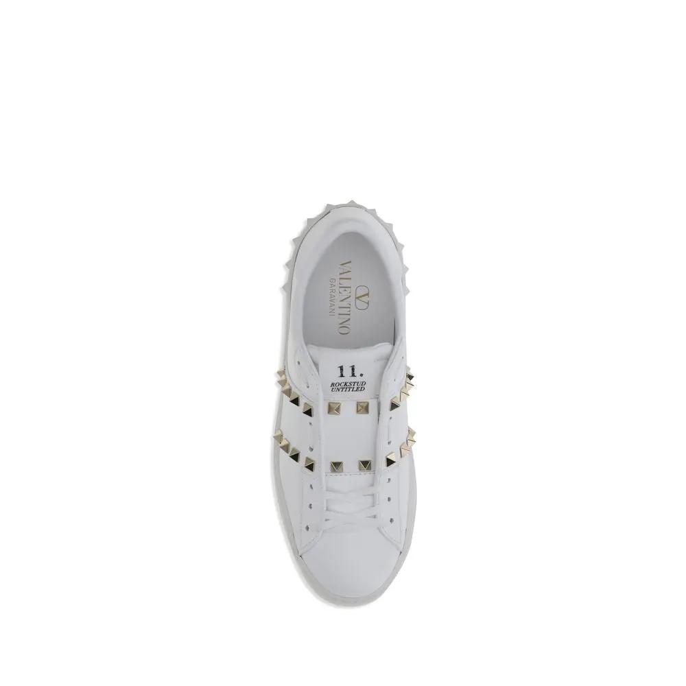 Valentino Garavani Baskets Bos Taurus en cuir de veau blanc