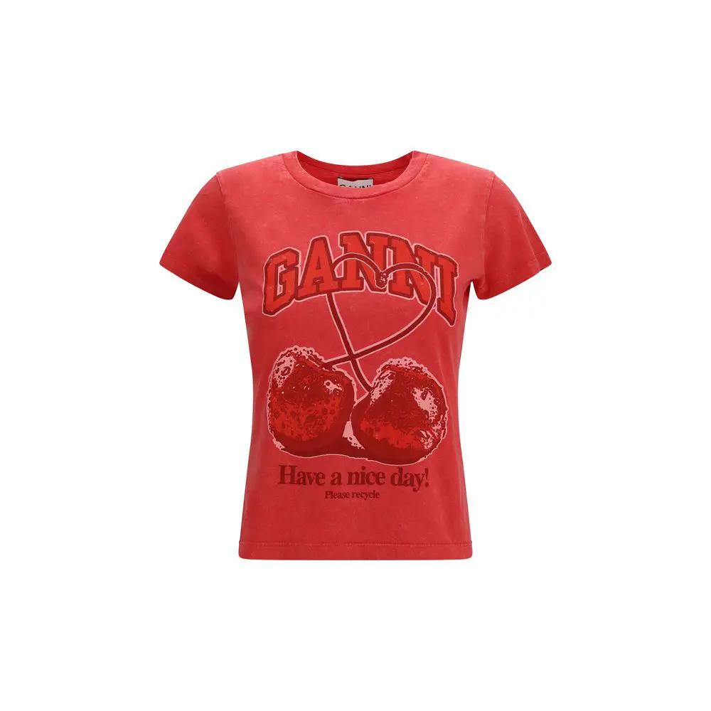 T-shirt en coton multicolore Ganni
