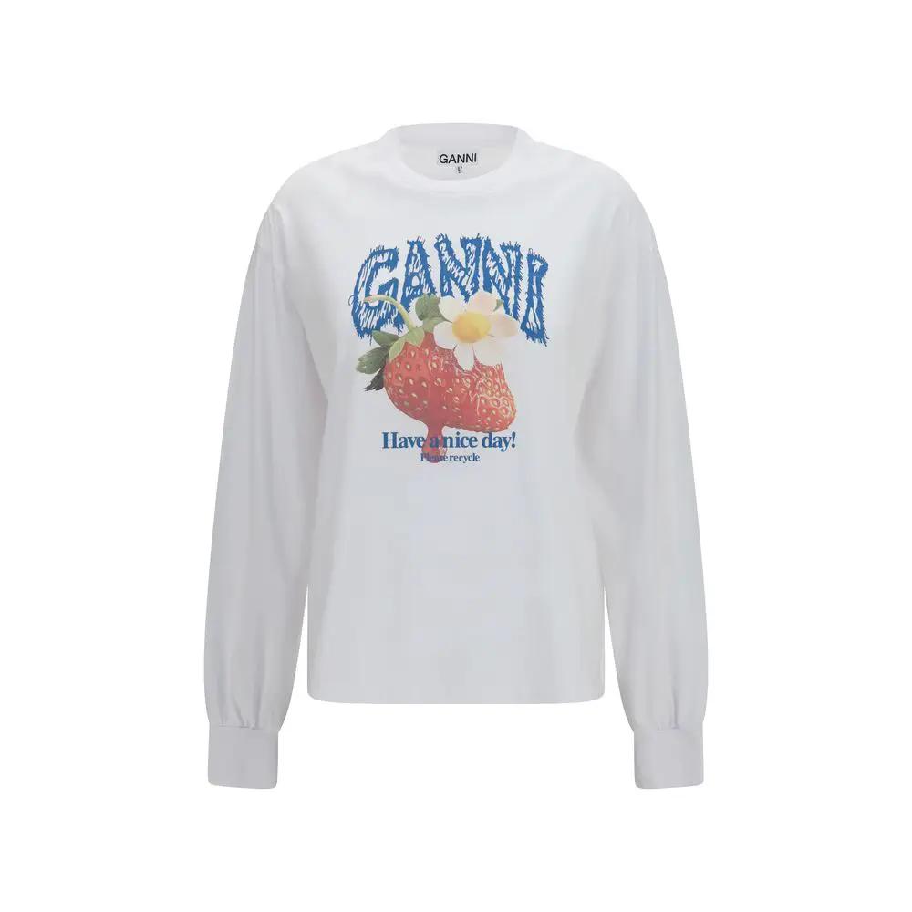 Sweat-shirt Ganni en coton blanc