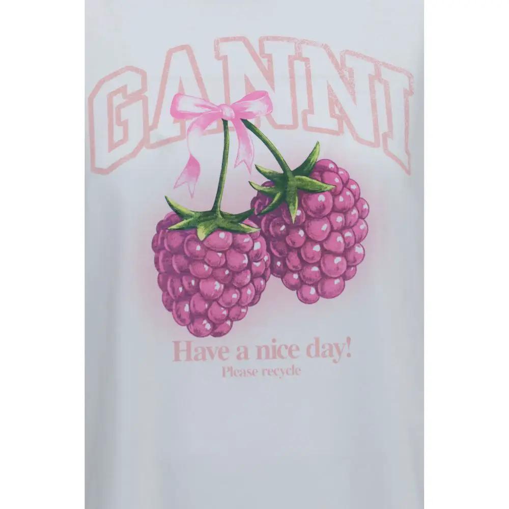 Ganni White Cotton T-Shirt