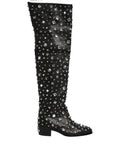 Bottes hautes Dolce & Gabbana noires ornées de cristaux