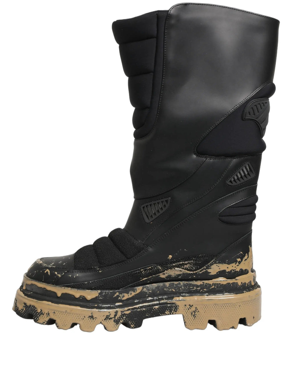 Dolce & Gabbana Black Leather Biker Mid Calf Men Boots Shoes
