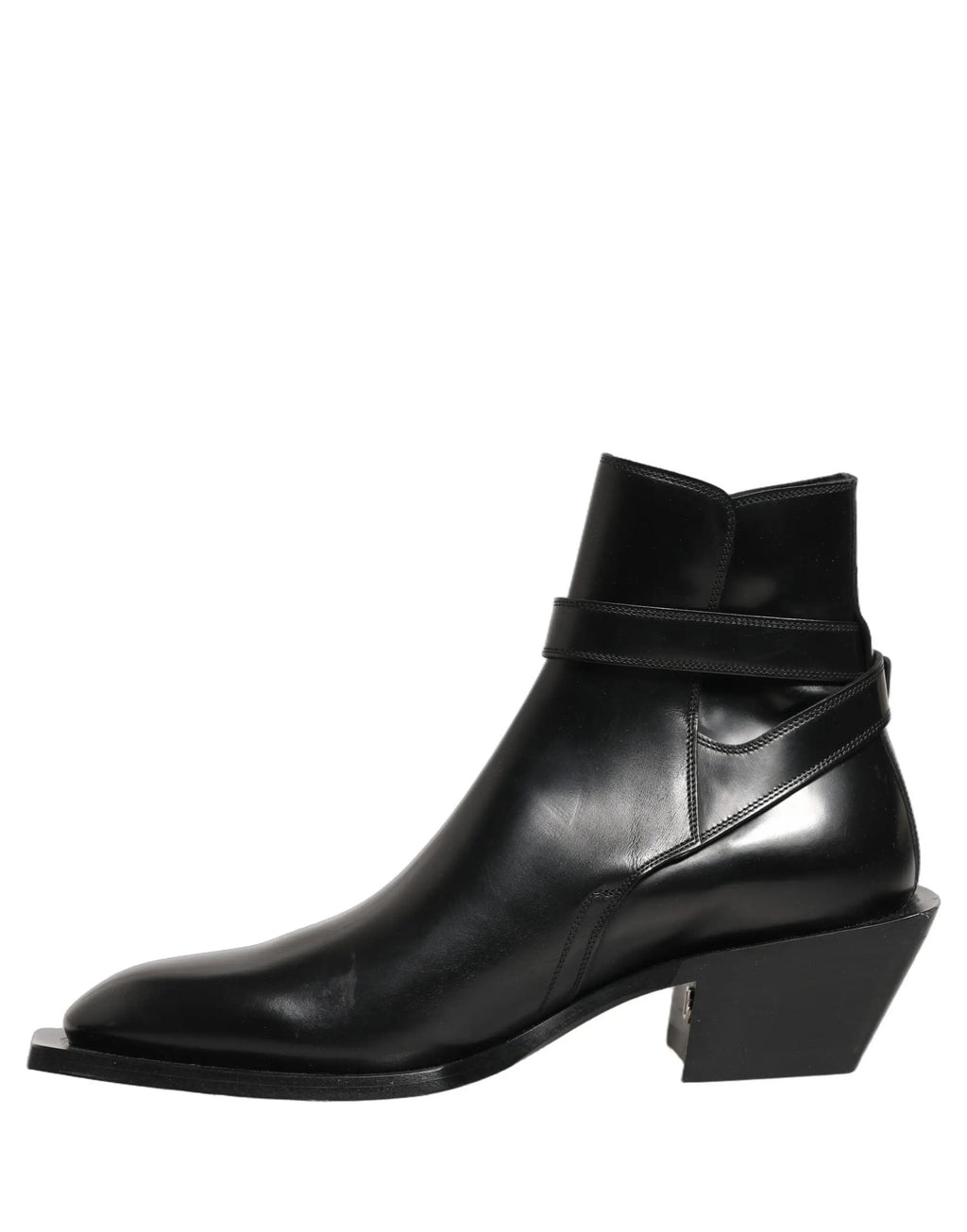 Dolce & Gabbana Black Leather DG Plaque Ankle Boots Shoes