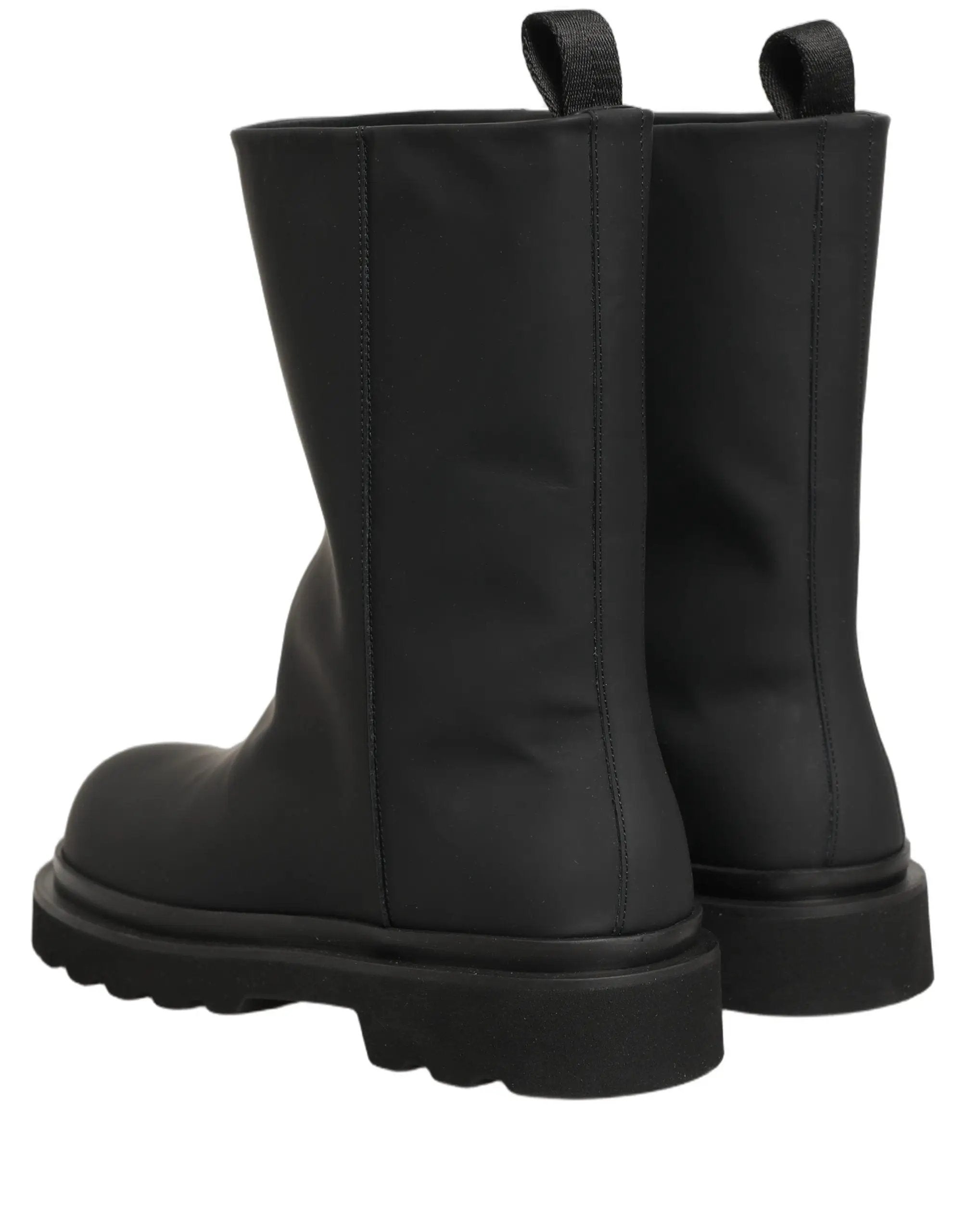 Dolce & Gabbana Black Leather Mid Calf Chunky Men Boots Shoes
