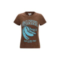 T-shirt Ganni en coton marron