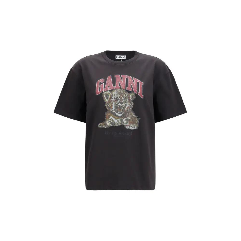 T-shirt Ganni noir en coton
