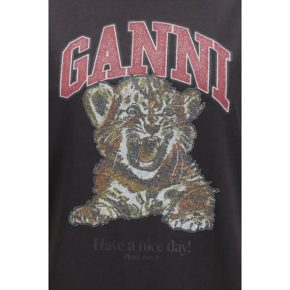 T-shirt Ganni noir en coton