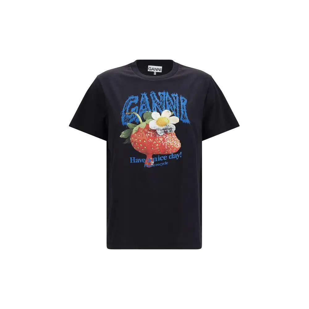 T-shirt Ganni en coton noir