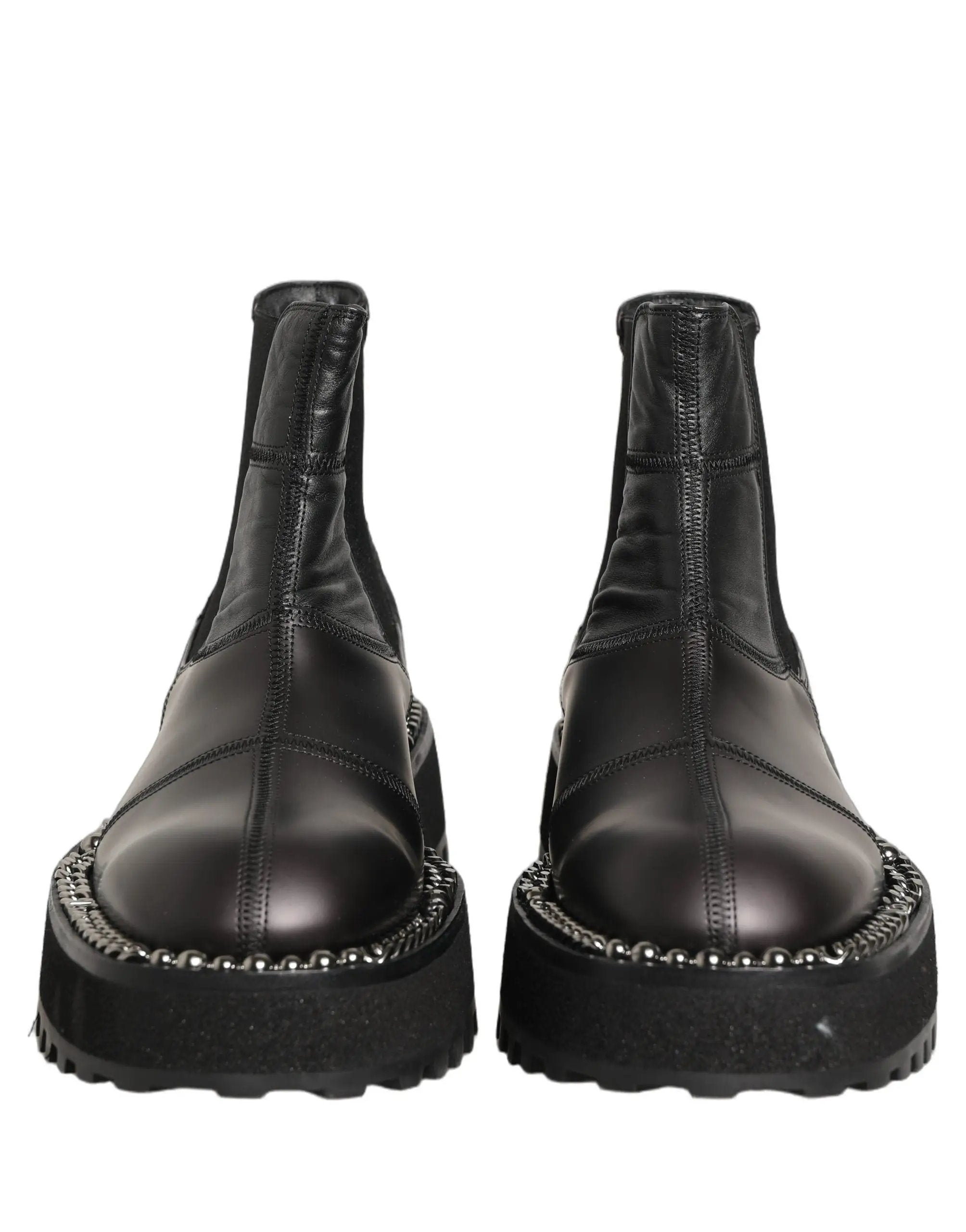 Bottes Chelsea noires en cuir à enfiler pour homme Dolce & Gabbana