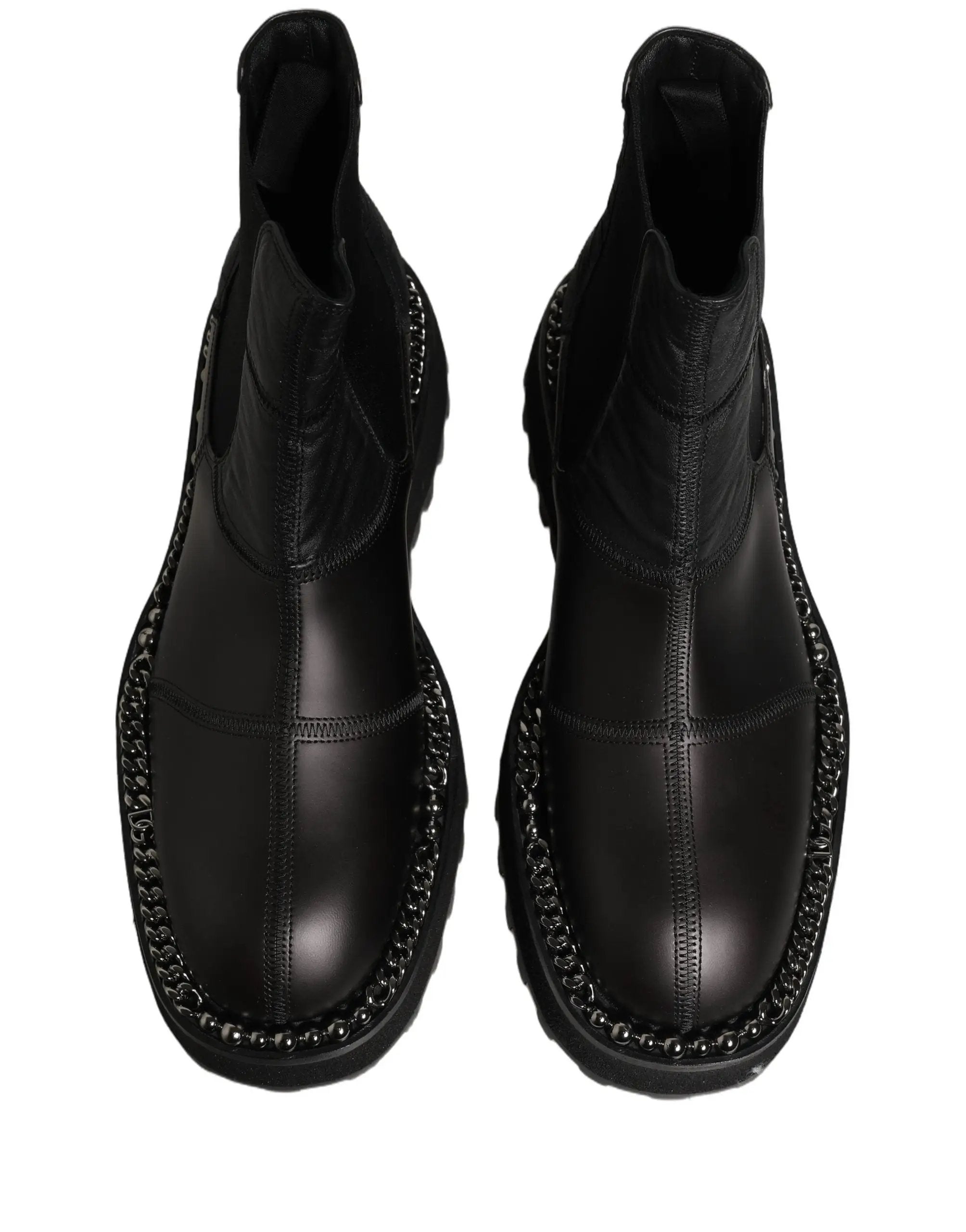 Bottes Chelsea noires en cuir à enfiler pour homme Dolce & Gabbana