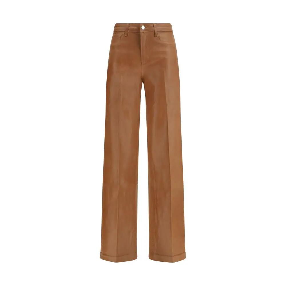 L'Agence Beige Cotton High-Waisted Jean