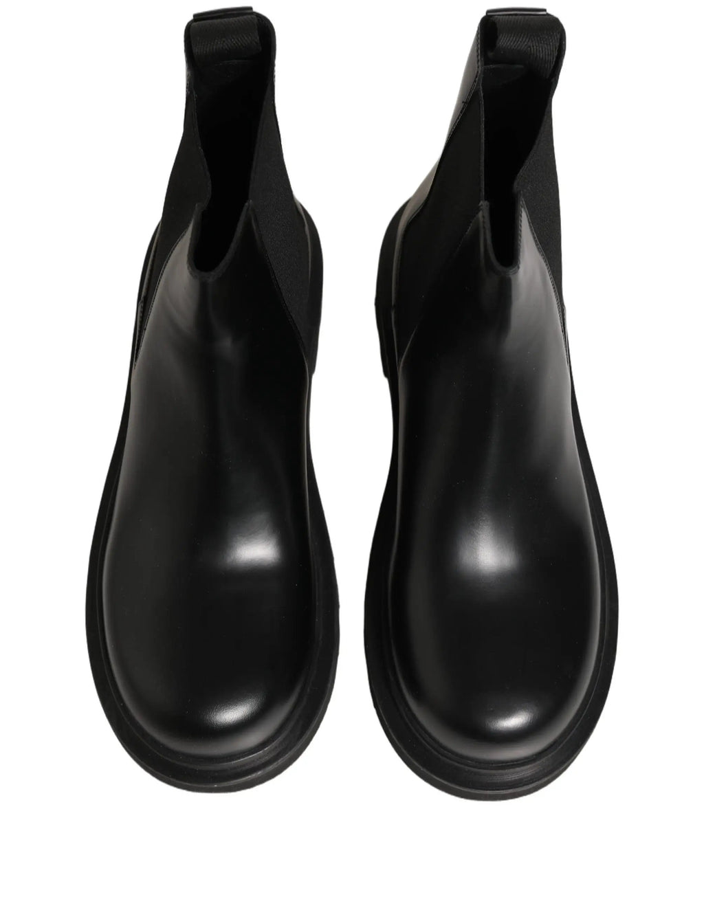 Dolce & Gabbana Chelsea Boots Noires en Cuir à Enfiler pour Hommes