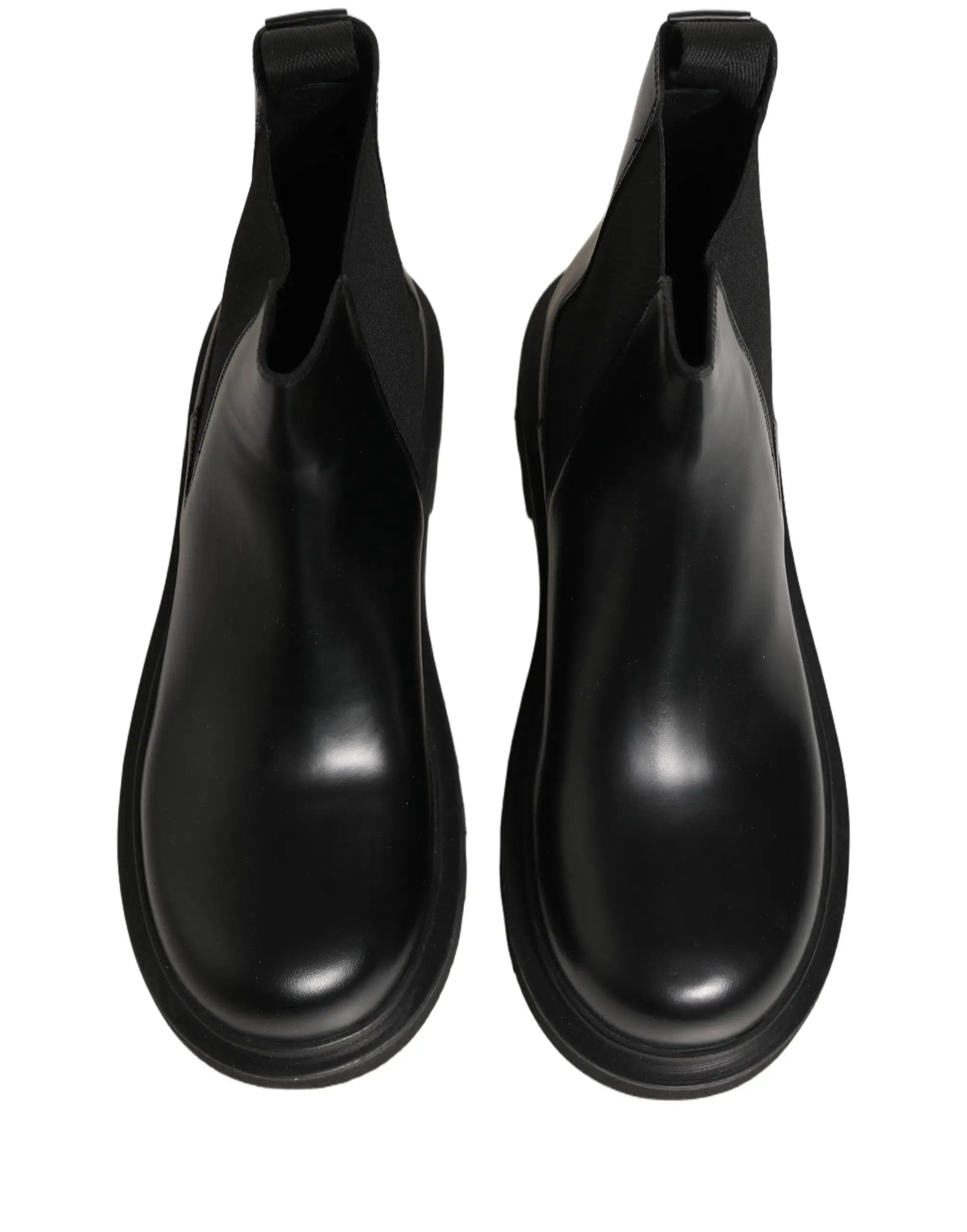 Dolce & Gabbana Chelsea Boots Noires en Cuir à Enfiler pour Hommes