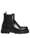 Dolce & Gabbana Chelsea Boots Noires en Cuir à Enfiler pour Hommes