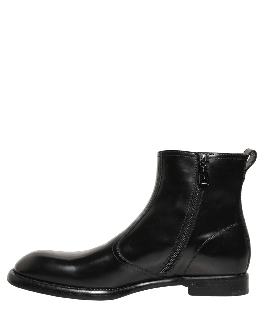 Bottes Chelsea Dolce & Gabbana en cuir noir avec logo embossé