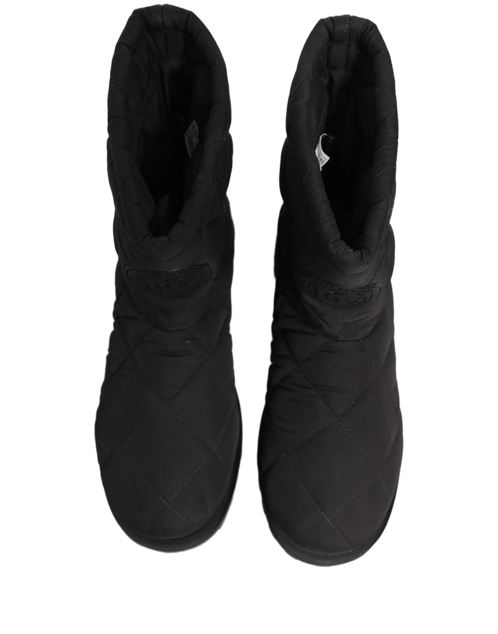 Dolce & Gabbana Black Quilted Effect Mid Calf Boots Shoes