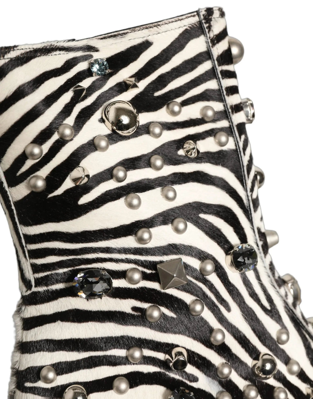 Bottes noires et blanches Dolce & Gabbana ornées de zèbre