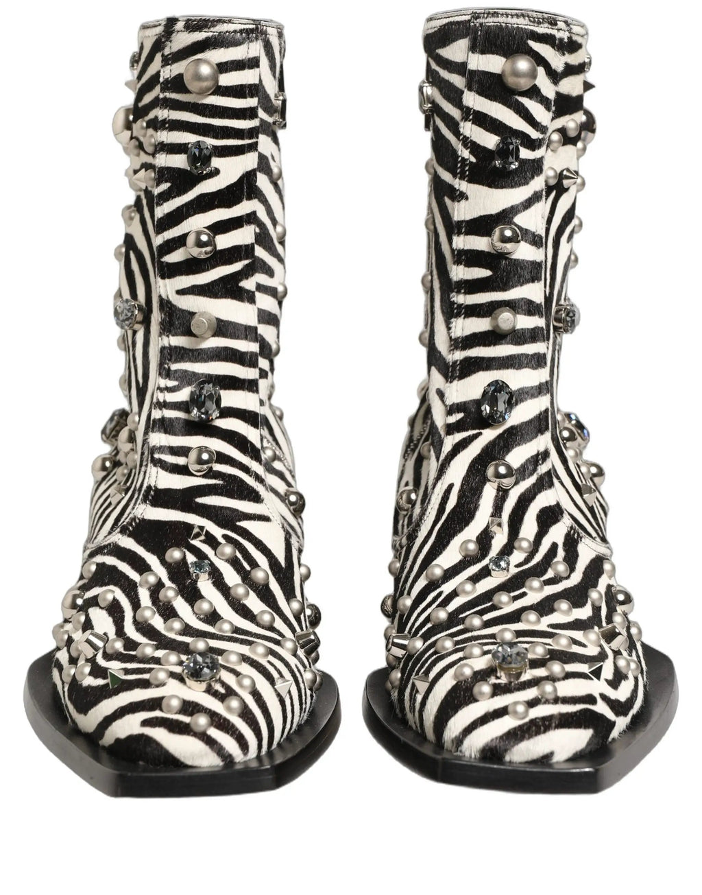 Bottes noires et blanches Dolce & Gabbana ornées de zèbre