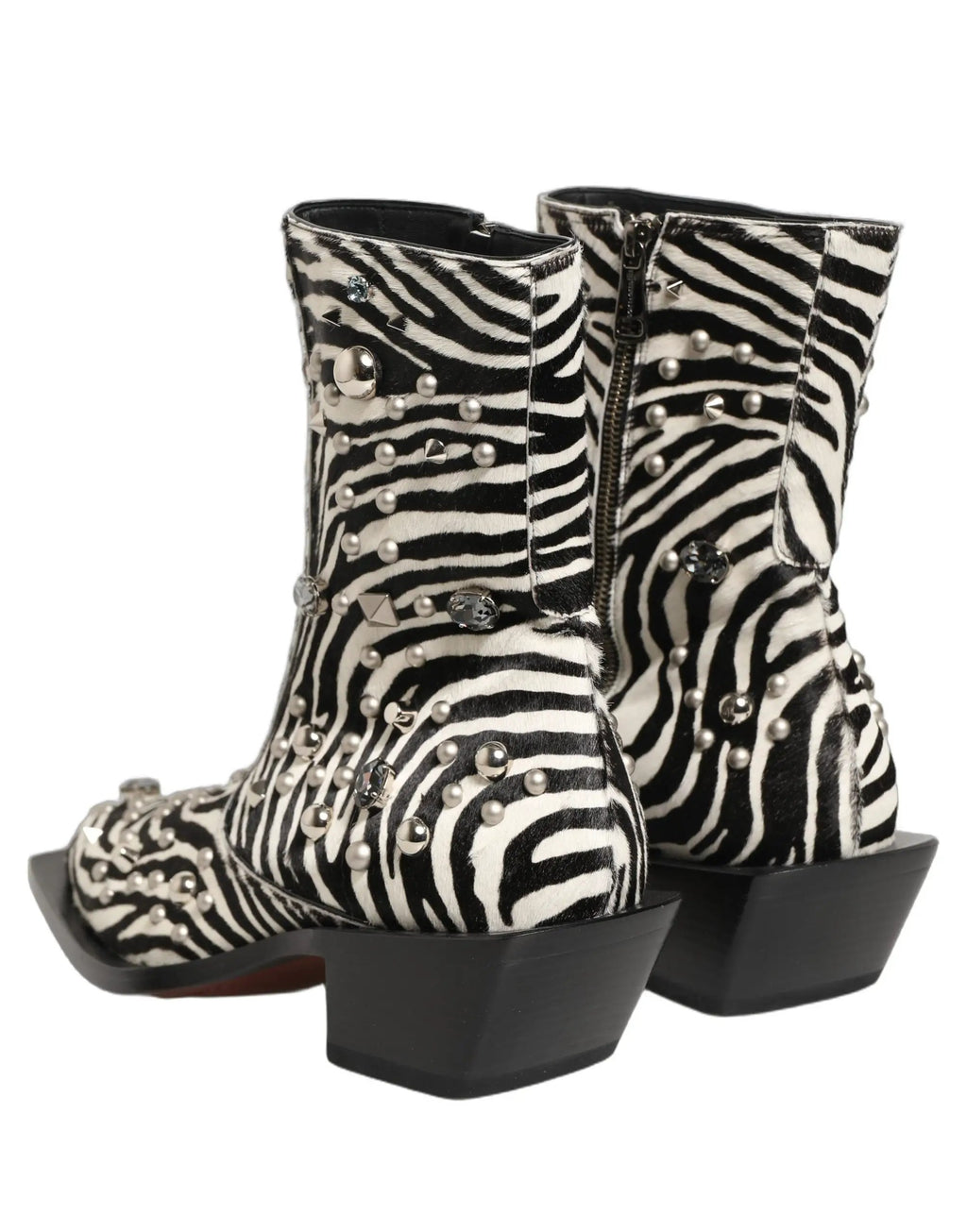Bottes noires et blanches Dolce & Gabbana ornées de zèbre