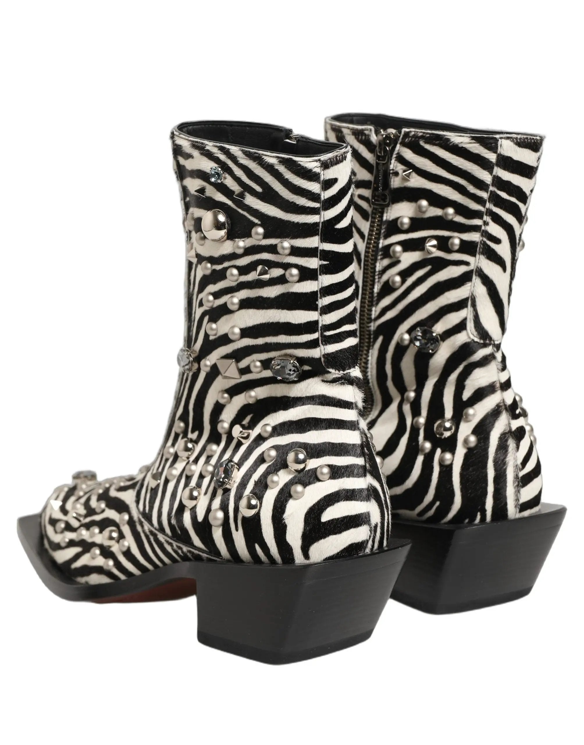 Bottes noires et blanches Dolce & Gabbana ornées de zèbre
