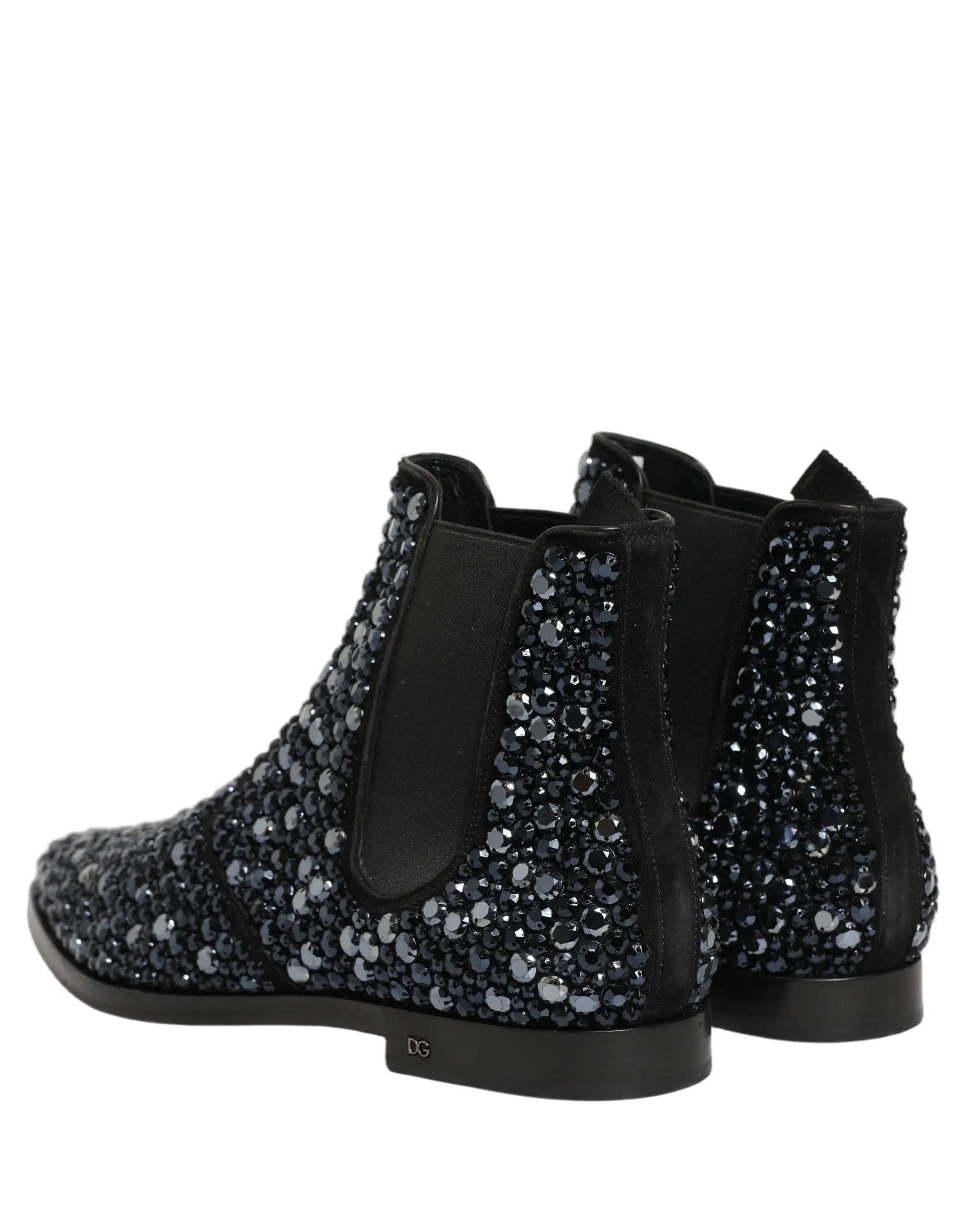 Chaussures Bottines Chelsea Noires Ornées Dolce & Gabbana