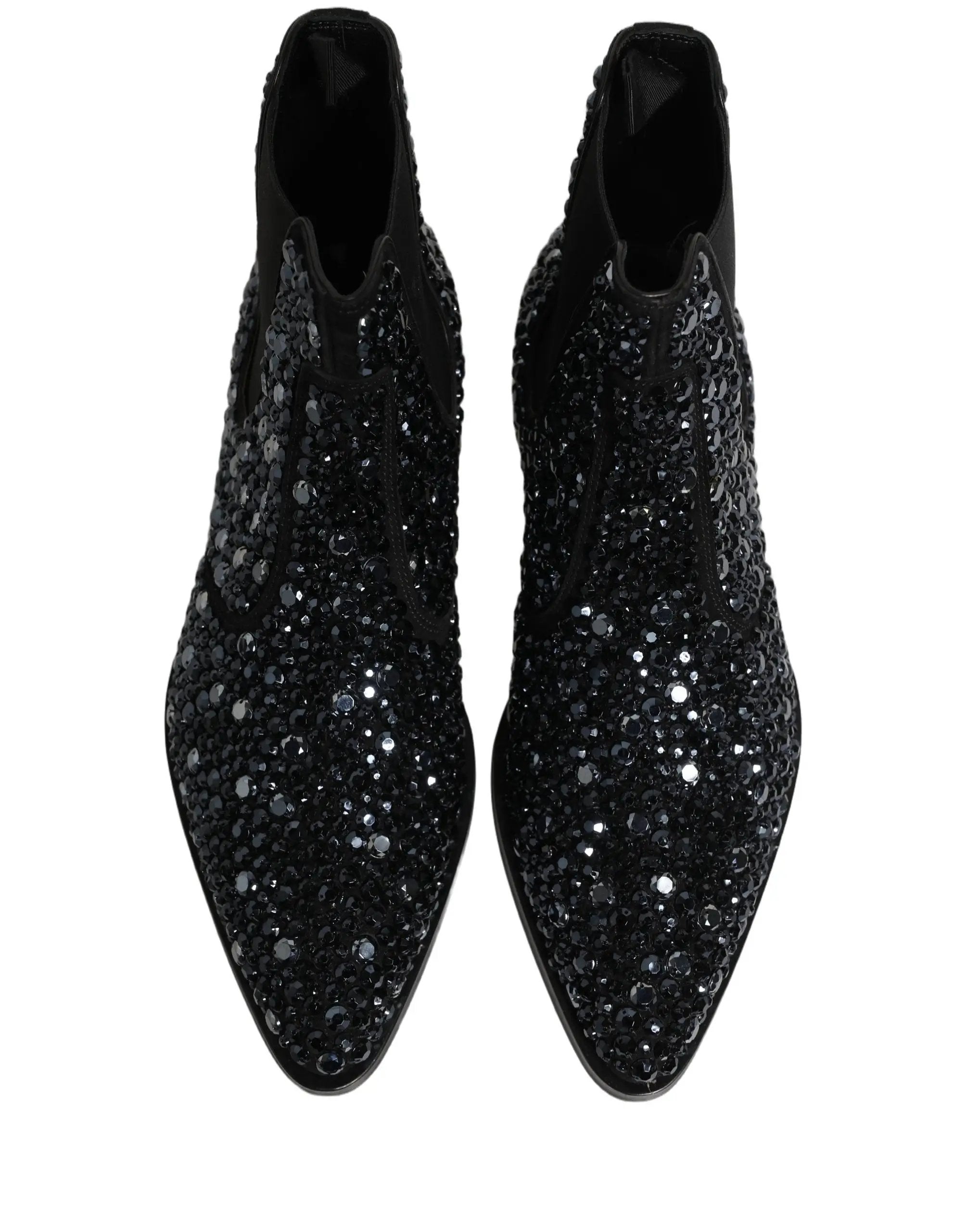 Chaussures Bottines Chelsea Noires Ornées Dolce & Gabbana