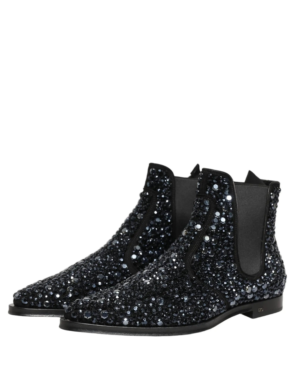 Chaussures Bottines Chelsea Noires Ornées Dolce & Gabbana