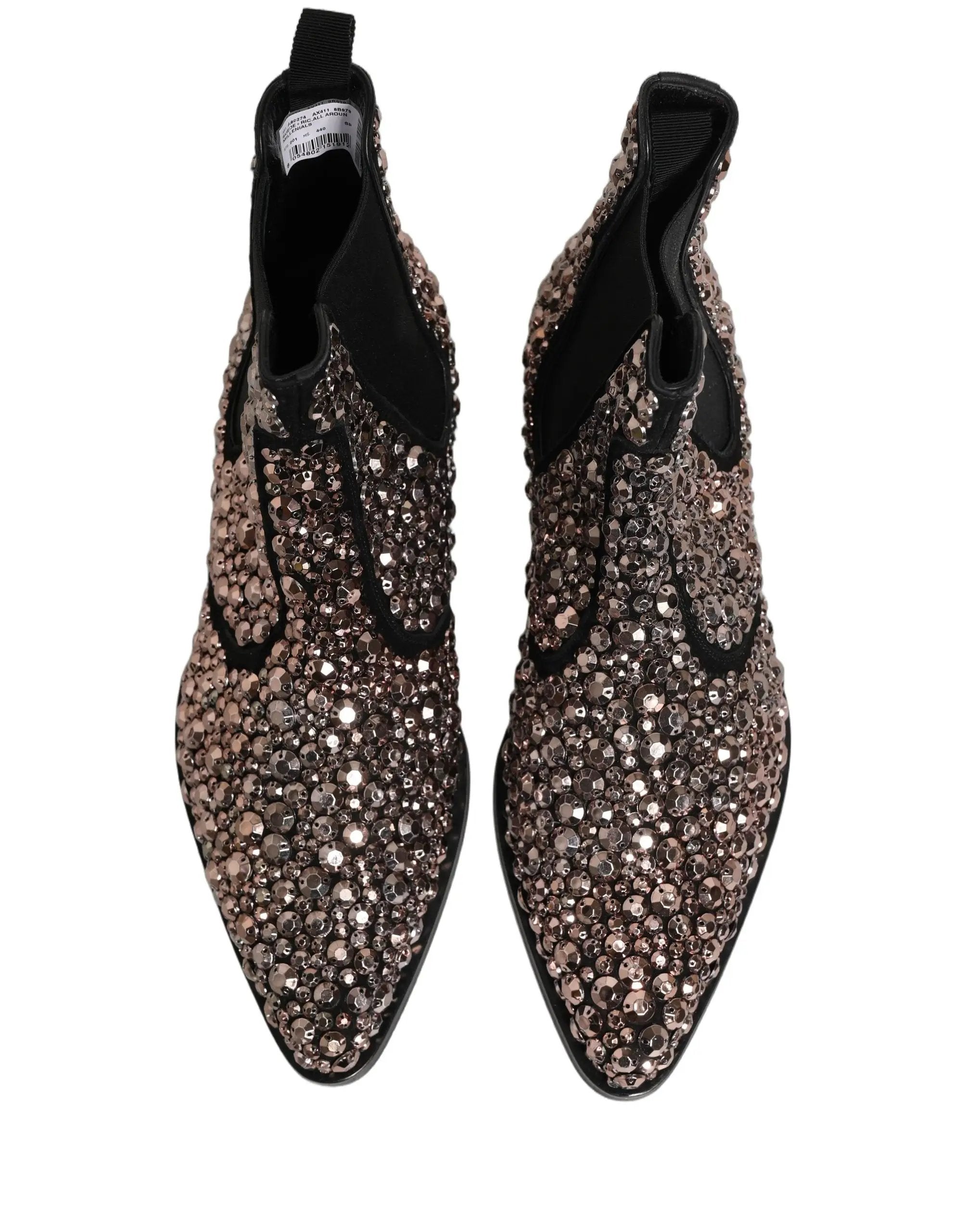 Chaussures Bottines Chelsea Argentées Ornées Dolce & Gabbana