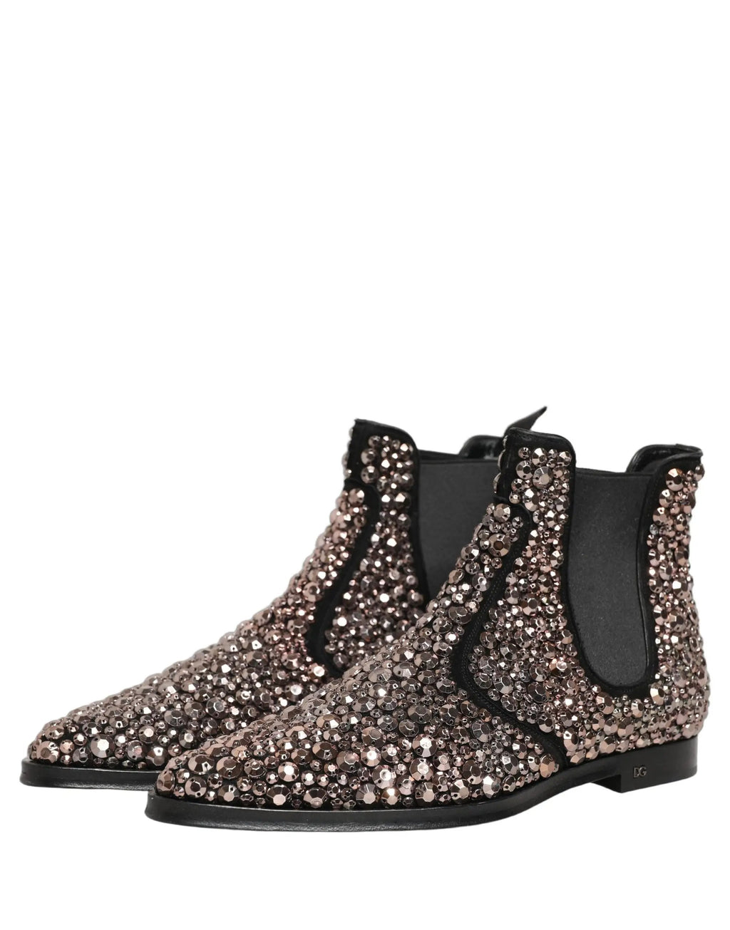 Chaussures Bottines Chelsea Argentées Ornées Dolce & Gabbana