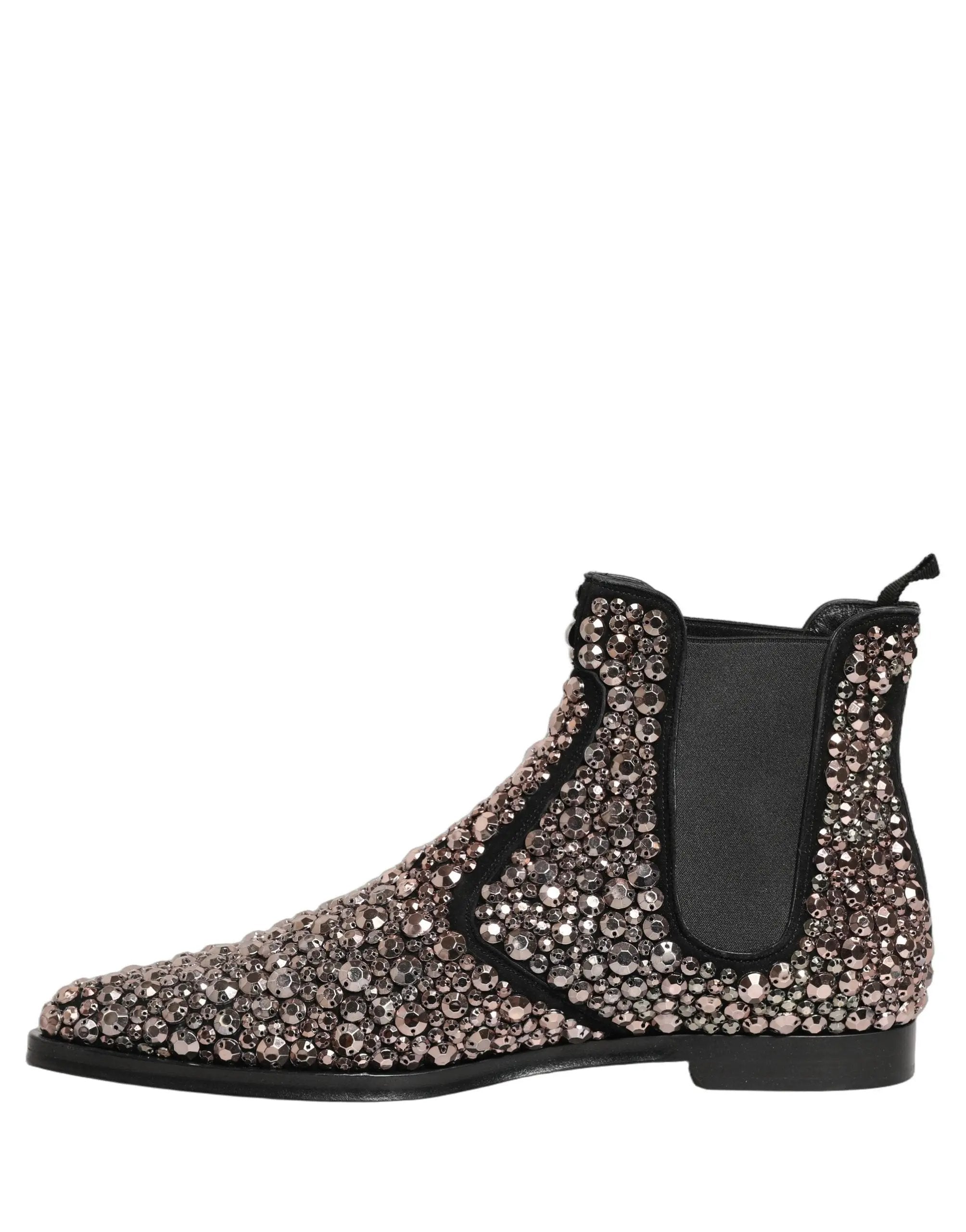 Chaussures Bottines Chelsea Argentées Ornées Dolce & Gabbana