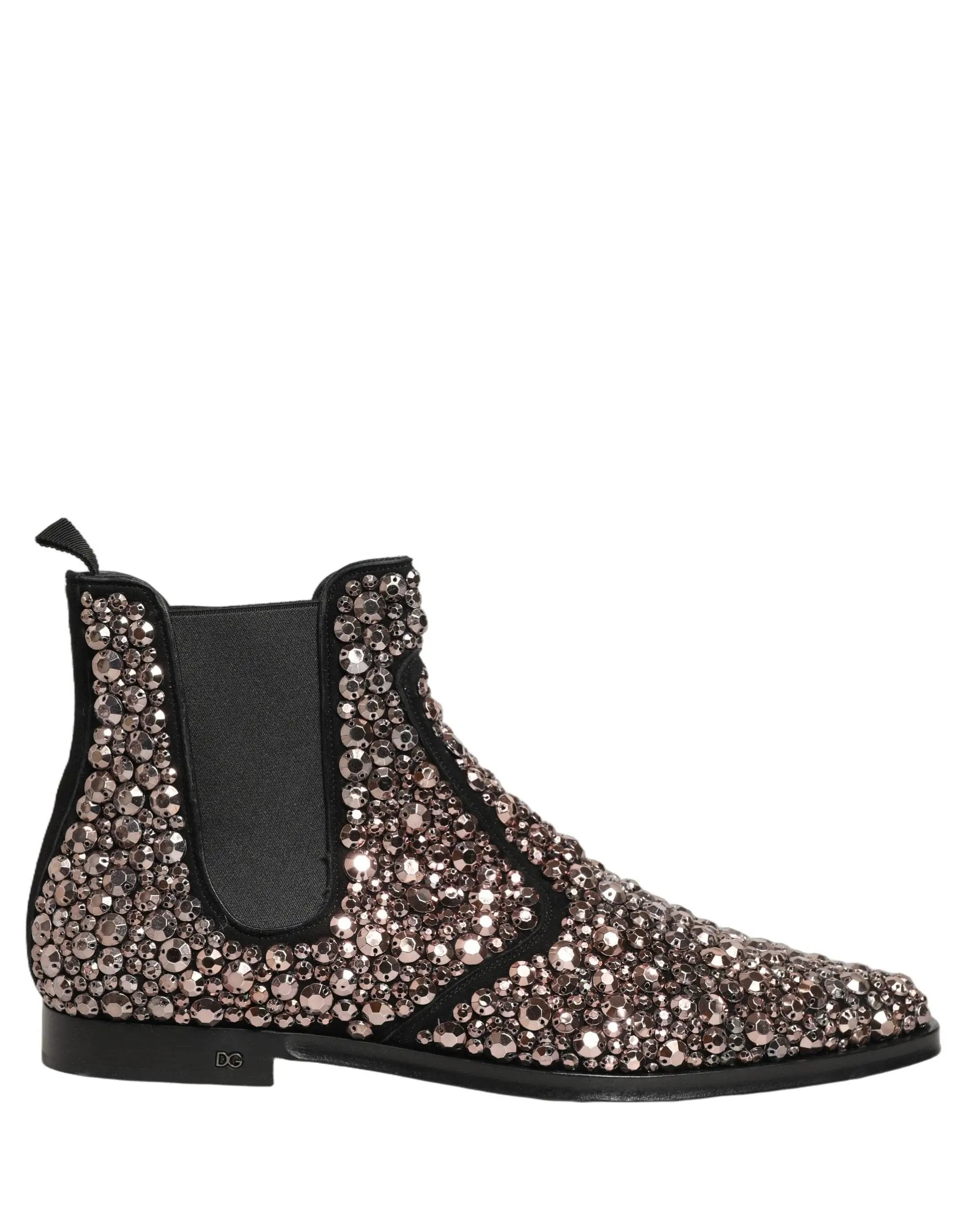 Chaussures Bottines Chelsea Argentées Ornées Dolce & Gabbana