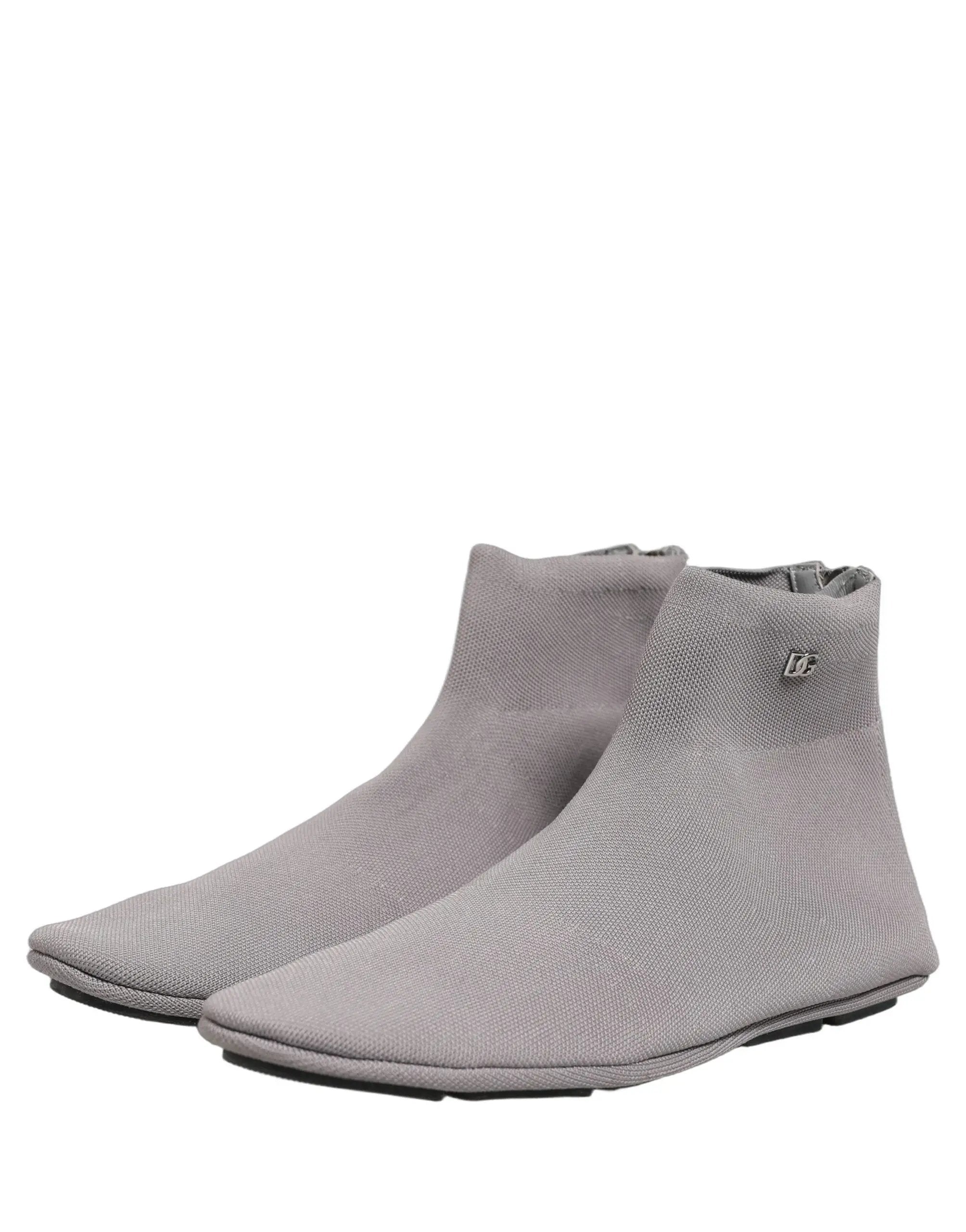 Dolce & Gabbana Bottines Homme Grises en Maille Extensible